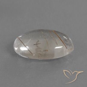 3.45克拉天然金红石石英，椭圆形，透明