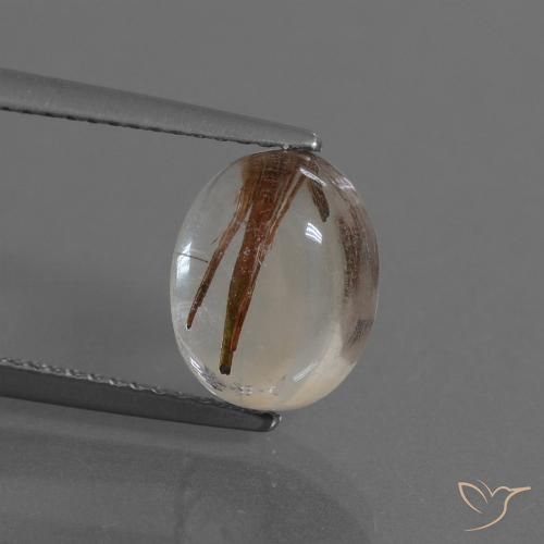 3.48ct 天然 用铜清除 金红石石英, 椭圆形, 透明