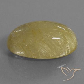 20.70克拉天然金红石石英，椭圆形，半透明
