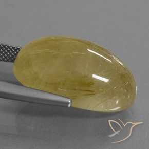 20.70克拉天然金红石石英，椭圆形，半透明