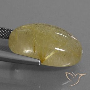 17.54克拉天然金红石石英，椭圆形，透明