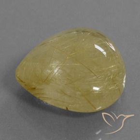 17.91克拉天然金红石石英，梨形，透明