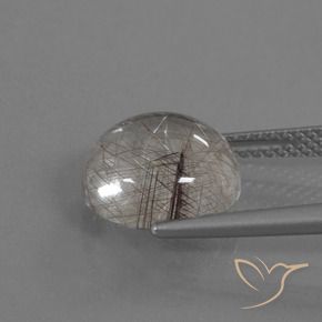 5.09克拉天然金红石石英，圆形切割，透明