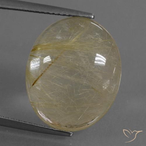 10.36ct 天然 淡黄色 金红石石英, 椭圆形, 透明