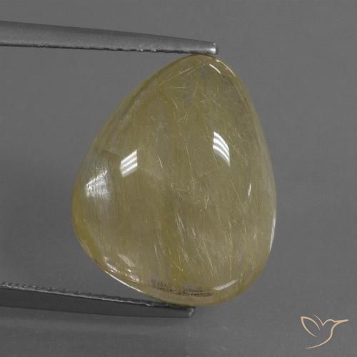 10.83ct 天然 淡黄色 金红石石英, 梨形, 半透明