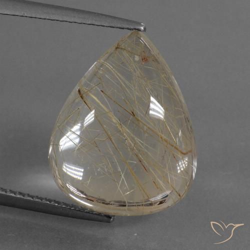 10.54ct 天然 浅棕色 金红石石英, 梨形, 透明