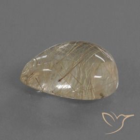 10.54克拉天然金红石石英，梨形，透明