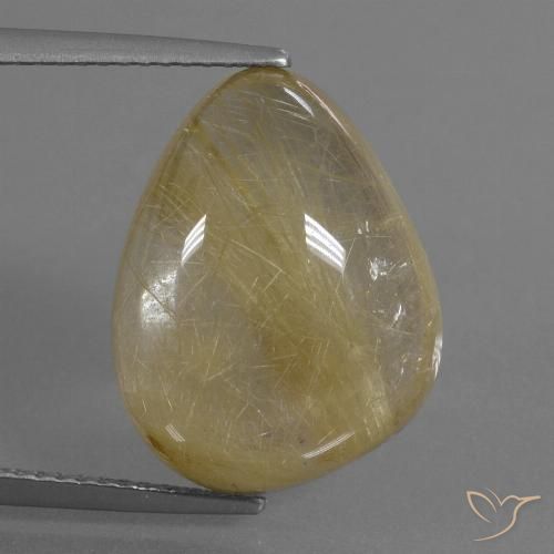 14.00ct 天然 浅第戎黄 金红石石英, 花式切割, 透明