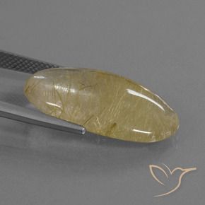12.70克拉天然金红石石英，椭圆形，透明