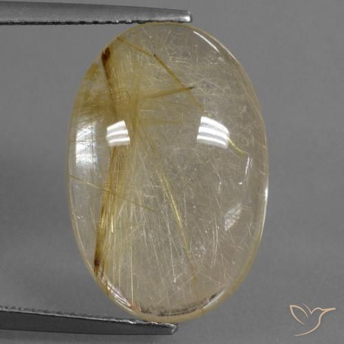 10.01ct 天然 第戎黄 金红石石英, 椭圆形, 透明
