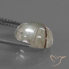 3.48克拉天然金红石石英，圆形的，透明