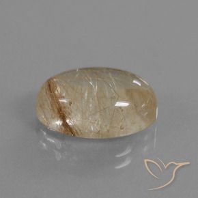 6.48克拉天然金红石石英，椭圆形，透明