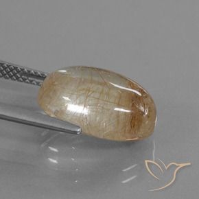 6.48克拉天然金红石石英，椭圆形，透明