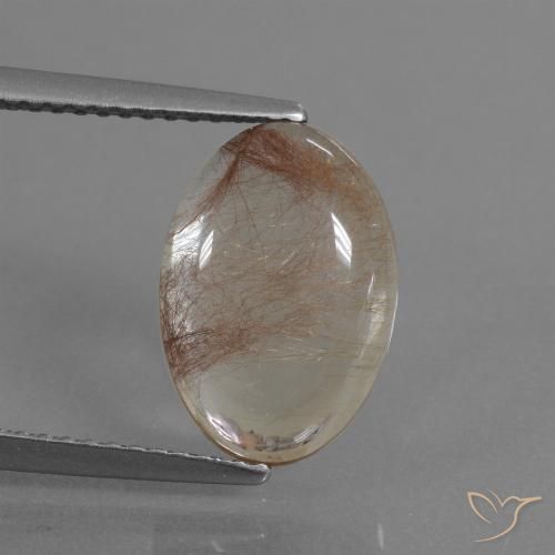3.64ct 天然 用铜清除 金红石石英, 椭圆形, 透明