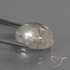 6.66克拉天然金红石石英，圆形的，透明