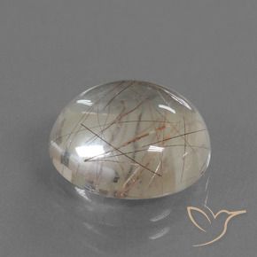 6.24克拉天然金红石石英，圆形的，透明