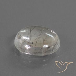 6.17克拉天然金红石石英，圆形的，透明