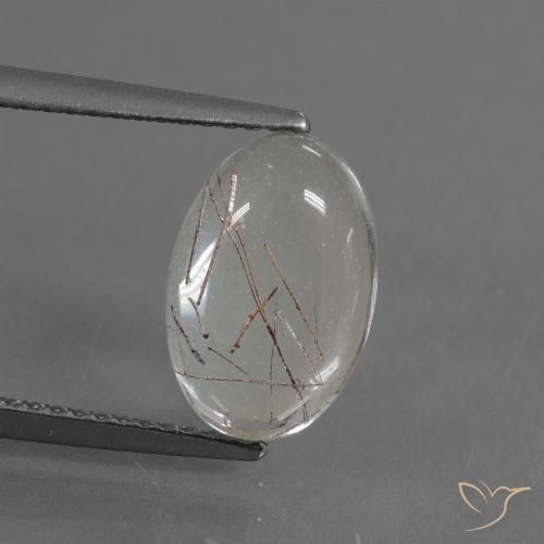 3.08ct 天然 用铜清除 金红石石英, 椭圆形, 透明