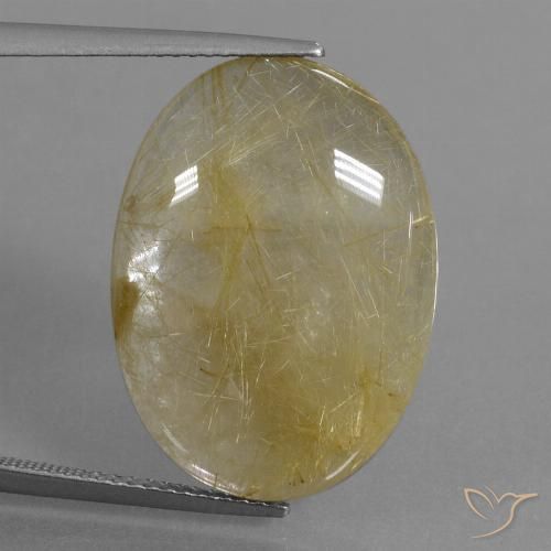 17.46ct 天然 亮金 金红石石英, 椭圆形, 透明
