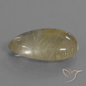 21.47克拉天然金红石石英，梨形，透明