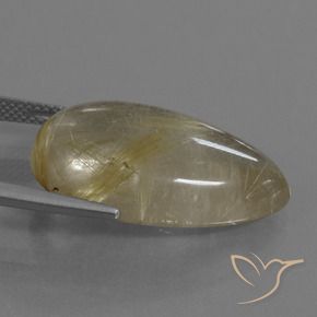 21.47克拉天然金红石石英，梨形，透明