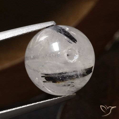 12.31ct 天然 清除黑色 金红石石英, 球形, 半透明