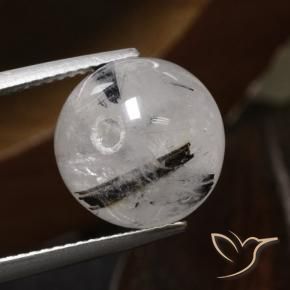 12.31克拉天然金红石石英，球形，半透明
