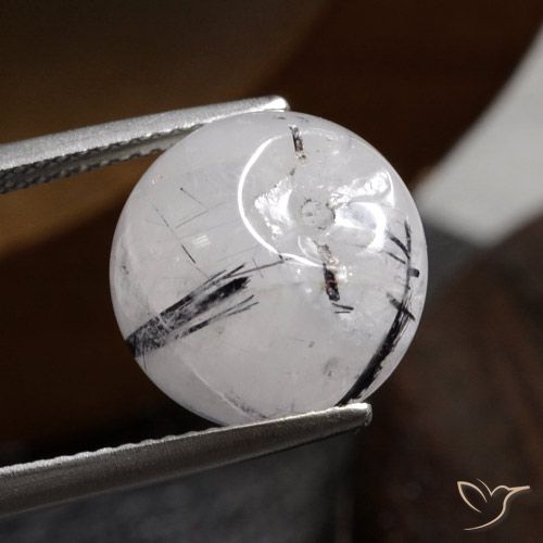 13.08ct 天然 清除黑色 金红石石英, 球形, 半透明