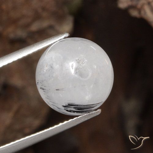 12.16ct 天然 清除黑色 金红石石英, 球形, 半透明