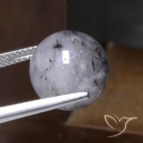 12.36克拉天然金红石石英，球形，半透明