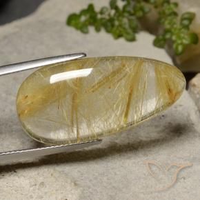 22.57克拉天然金红石石英，梨形，半透明