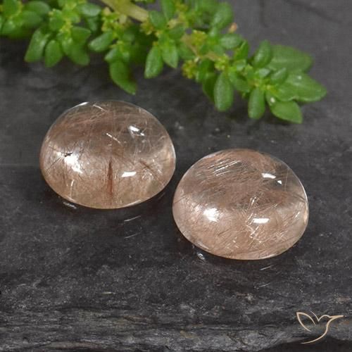 6.52克拉天然金红石石英，圆形的，透明