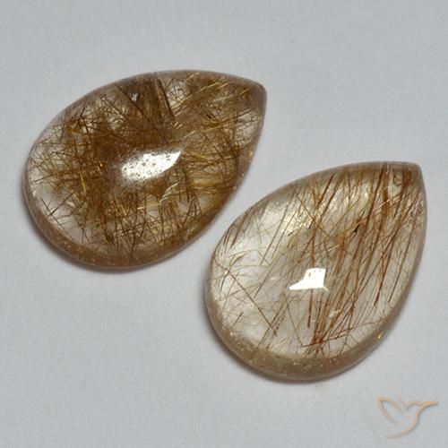 3.65克拉天然金红石石英，梨形，透明