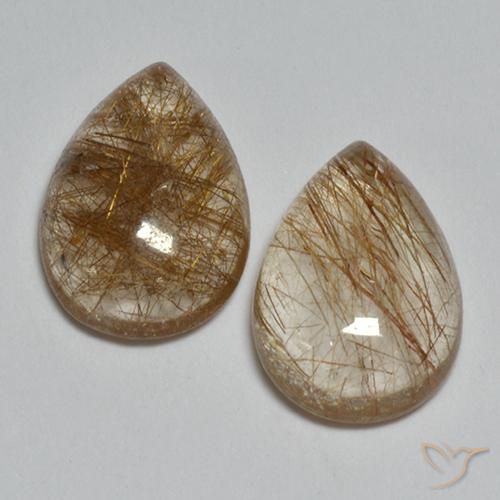 3.65克拉天然金红石石英，梨形，透明