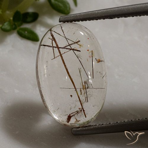 3.42ct 天然 用铜清除 金红石石英, 椭圆形, 透明