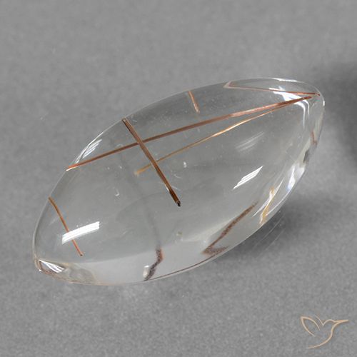 8.94ct 天然 用铜清除 金红石石英, 榄尖形, 透明