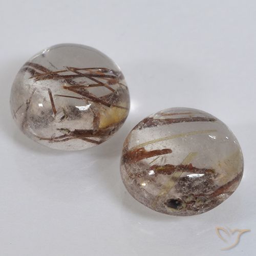 2.95ctw 天然 清除棕色 金红石石英, 圆形的, 透明
