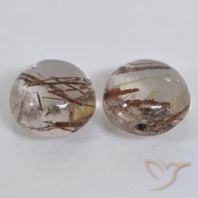 2.95克拉天然金红石石英，圆形的，透明