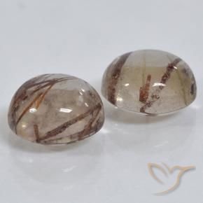 2.95克拉天然金红石石英，圆形的，透明