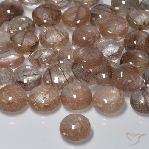 1.97ct 天然 清除棕色 金红石石英, 圆形的, 半透明