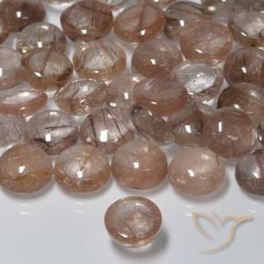 1.97克拉天然金红石石英，圆形的，半透明
