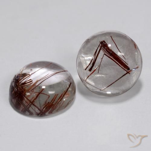 5.22克拉天然金红石石英，圆形的，透明