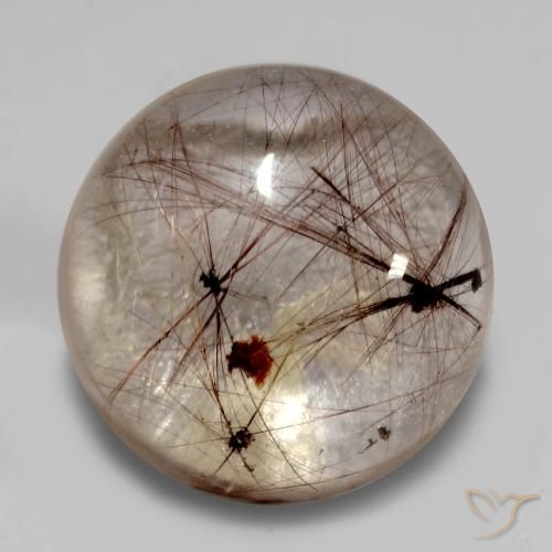 5.45ct 天然 清除棕色 金红石石英, 圆形的, 透明