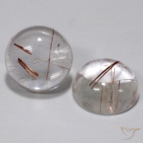 5.74ctw 天然 用铜清除 金红石石英, 圆形的, 透明