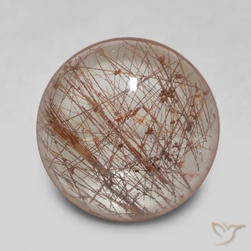 5.84ct 天然 用铜清除 金红石石英, 圆形的, 透明