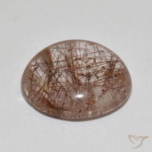 5.84克拉天然金红石石英，圆形的，透明