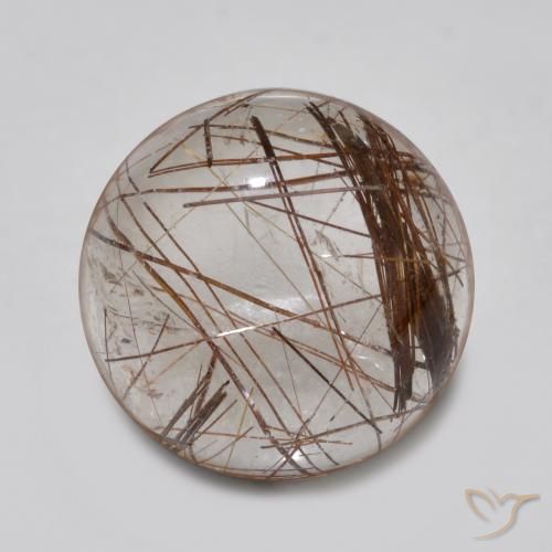 4.65ct 天然 清除棕色 金红石石英, 圆形的, 透明