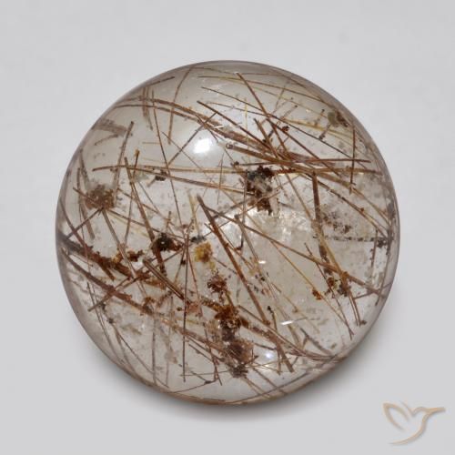5.36ct 天然 清除棕色 金红石石英, 圆形的, 透明