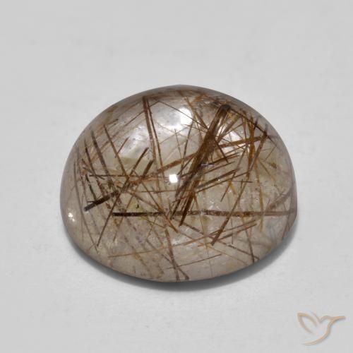 4.50克拉天然金红石石英，圆形的，透明