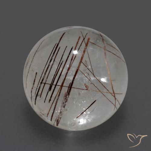 4.31ct 天然 用铜清除 金红石石英, 圆形的, 透明